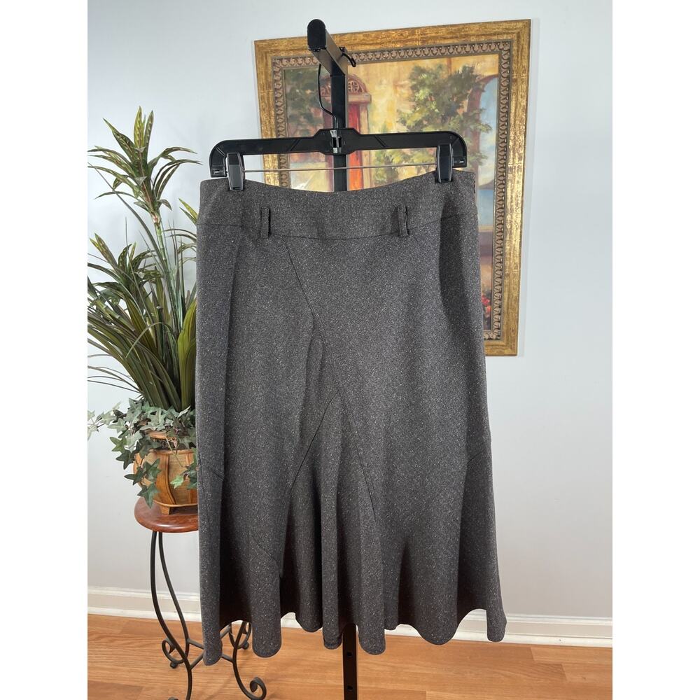 Sandroo Flared Skirt Women‎ Size 8 Gray Corporate Chic Modest Fashion Minimalist